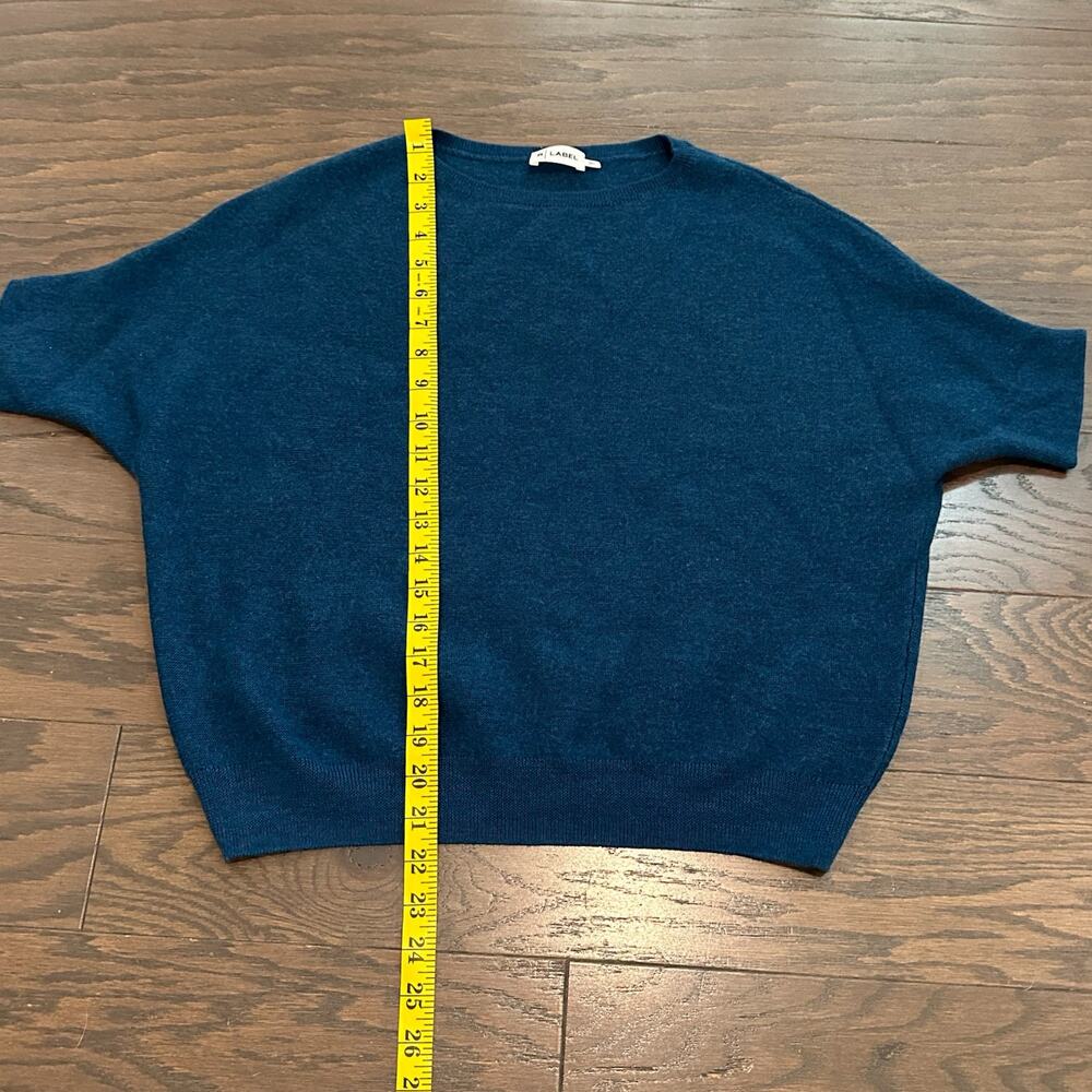 R Label 100% Wool Navy Dolman Sleeve Sweater Size S/M - Picture 6 of 8